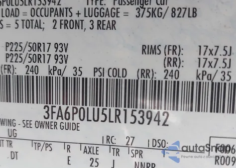 2020 Ford Fusion Hybrid Se from USA, damaged, VIN 3FA6P0LU5LR153942